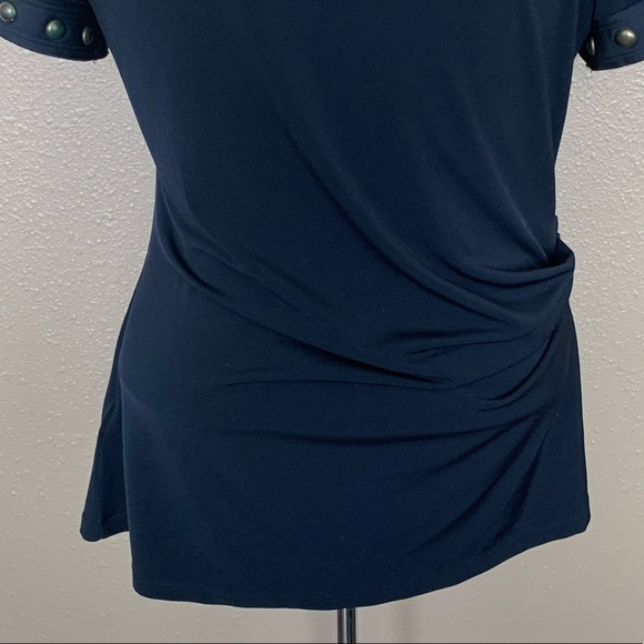 Michael Kors Navy Top Short Sleeved Size Small - Picture 5 of 5